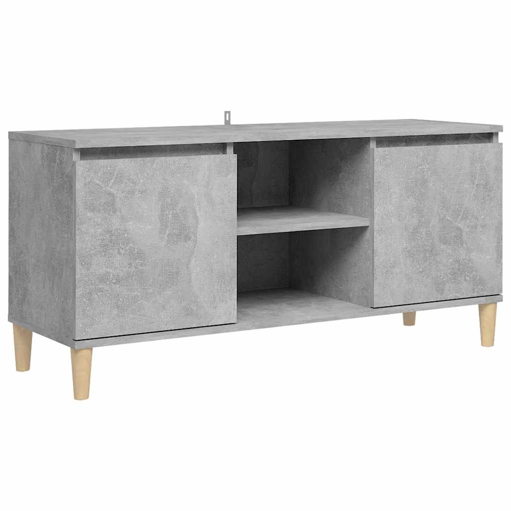 Vidaxl tv-meubel met massief houten poten 103,5x35x50 cm betongrijs