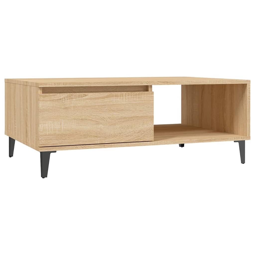 Vidaxl salontafel 90x60x35 cm bewerkt hout sonoma eikenkleurig