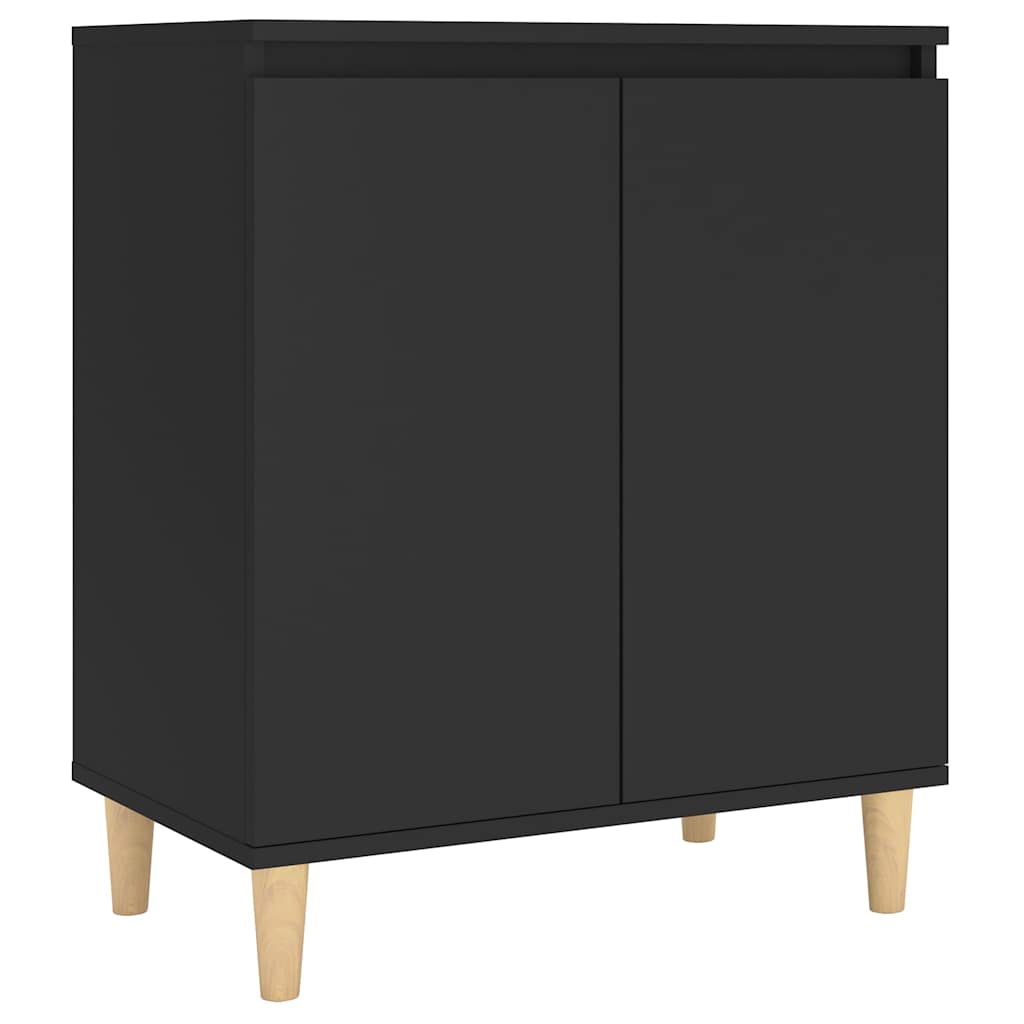 Vidaxl dressoir met houten poten 60x35x70 cm bewerkt hout zwart