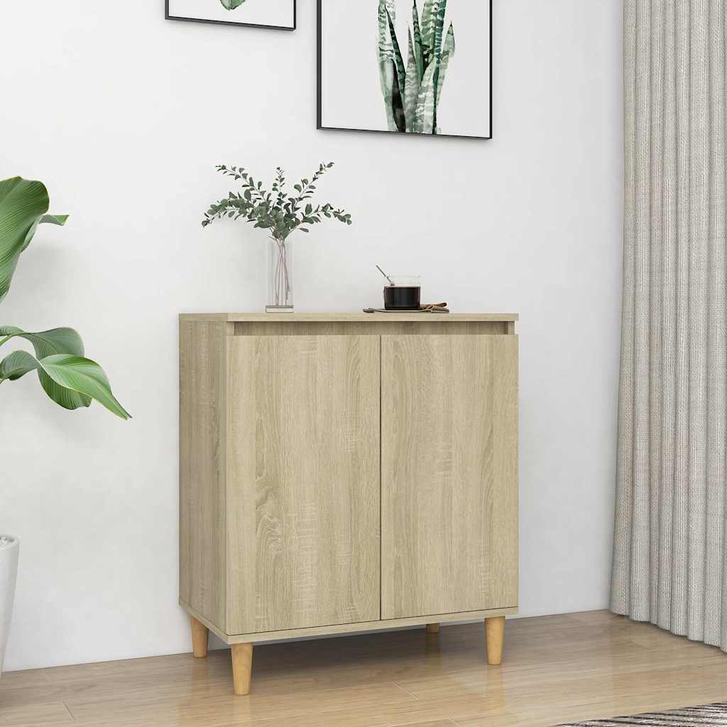 Vidaxl dressoir met houten poten 60x35x70 cm bewerkt hout sonoma eiken