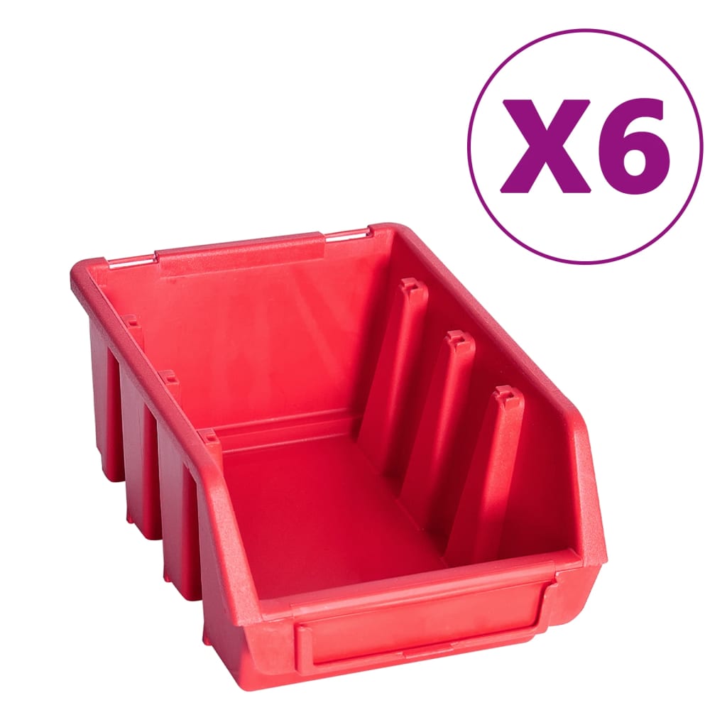 Vidaxxl 39-teiliges Aufbewahrungsbox-Set mit Wandpaneelen in Rot und Schwarz