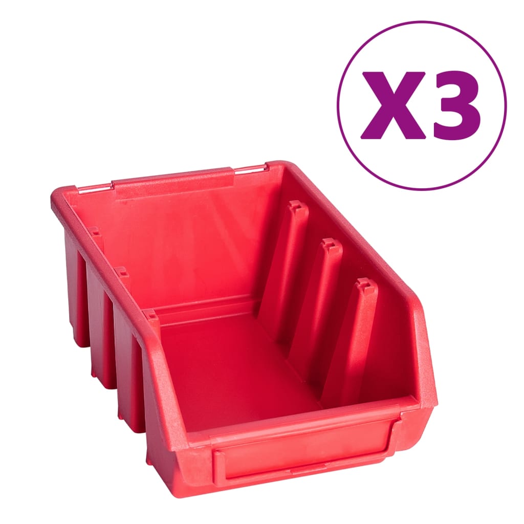 VidaXL 34-teiliges Aufbewahrungsbox-Set mit Wandpaneelen in Rot und Schwarz