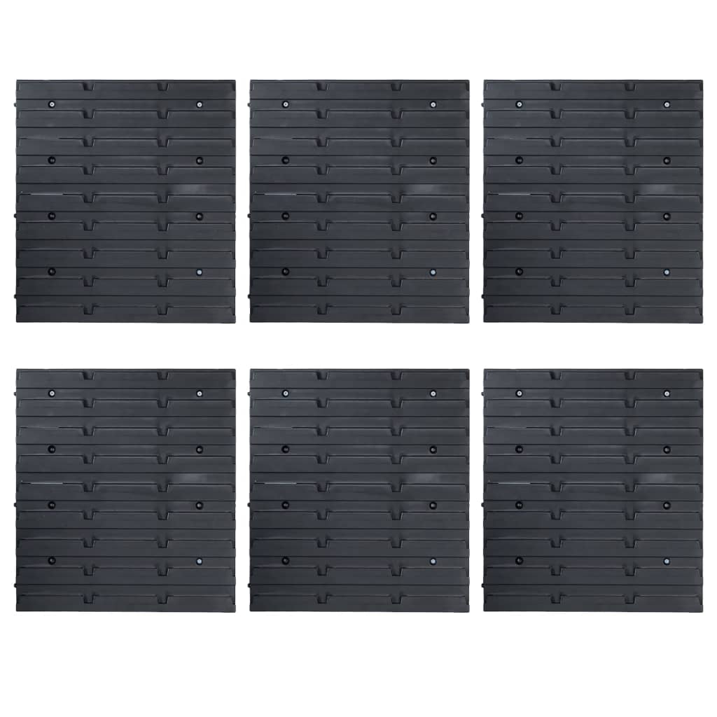 Vidaxxl 96-teiliges Aufbewahrungsbox-Set mit Wandpaneelen in Blau und Schwarz
