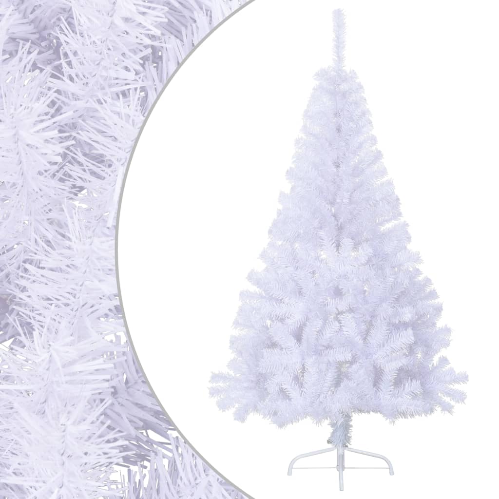 Vidaxl kunstkerstboom mit Standard -Halb -SIX0 cm PVC Weiß