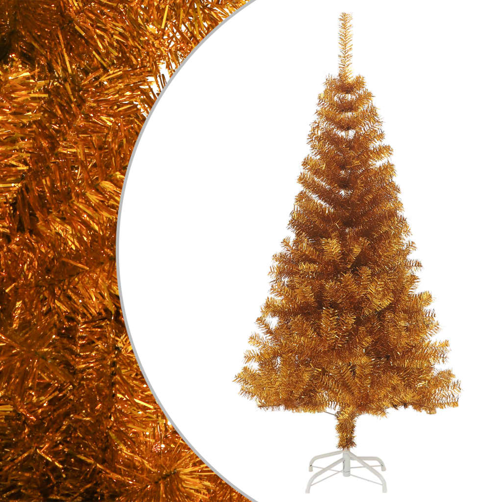 Vidaxl Kunstkerstboom mit Standard mit einer goldfarbenen Standardkappe von 120 cm