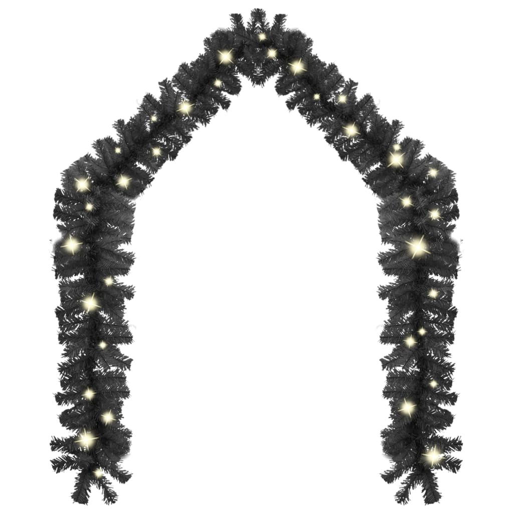 VidaXL Weihnachtsgirlande mit LED-Lichtern 5 m Schwarz