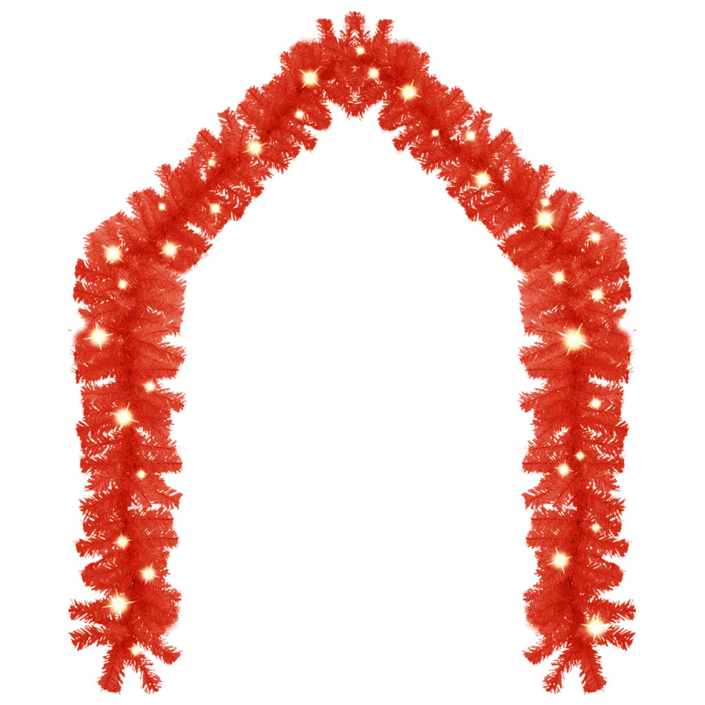VidaXL Weihnachtsgirlande mit LED-Lichtern 20 m Rot