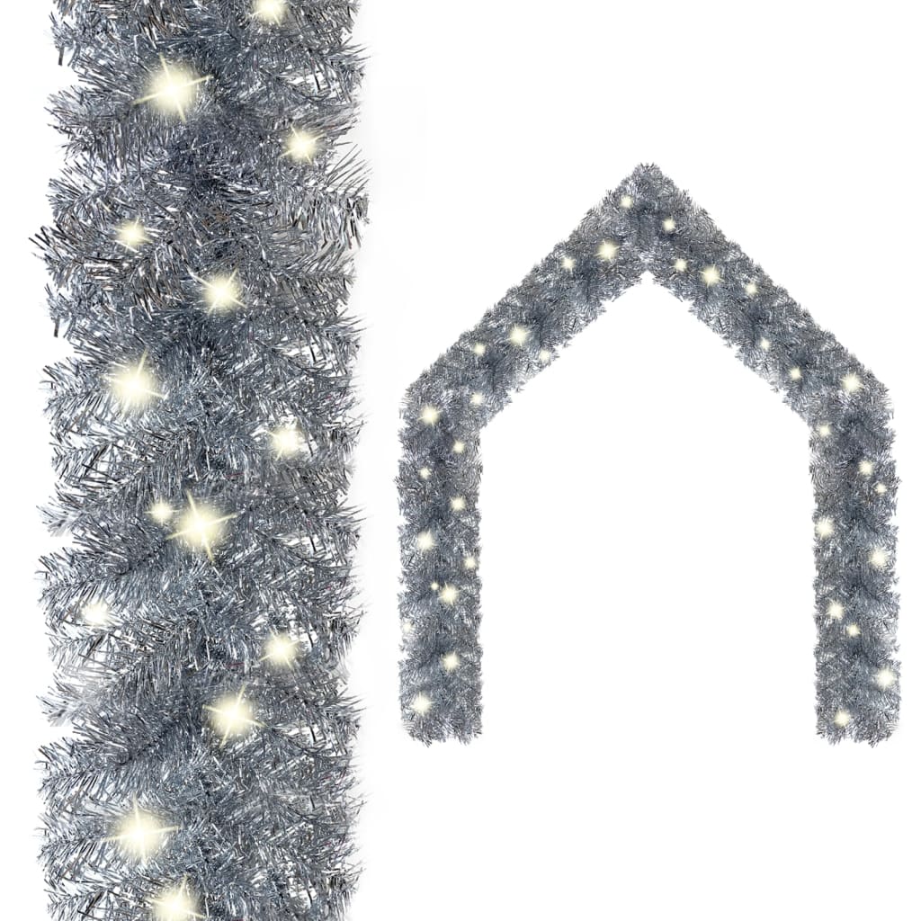 Vidaxl Weihnachtsgirlande mit LED -Leuchten 10 m silberfarben