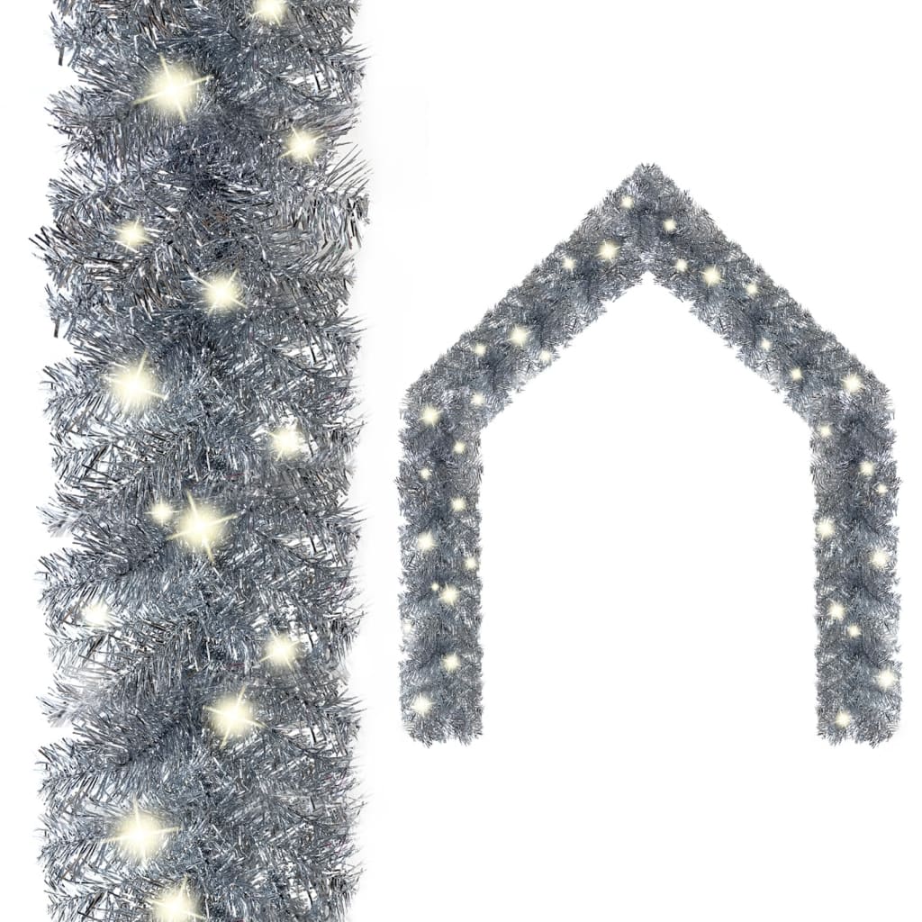Vidaxl Weihnachtsgirlande mit LED -Leuchten 20 m silberfarben