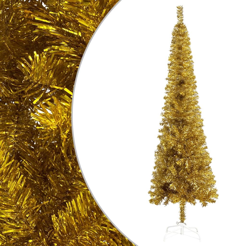 VidaXL Weihnachtsbaum schmal 120 cm goldfarben