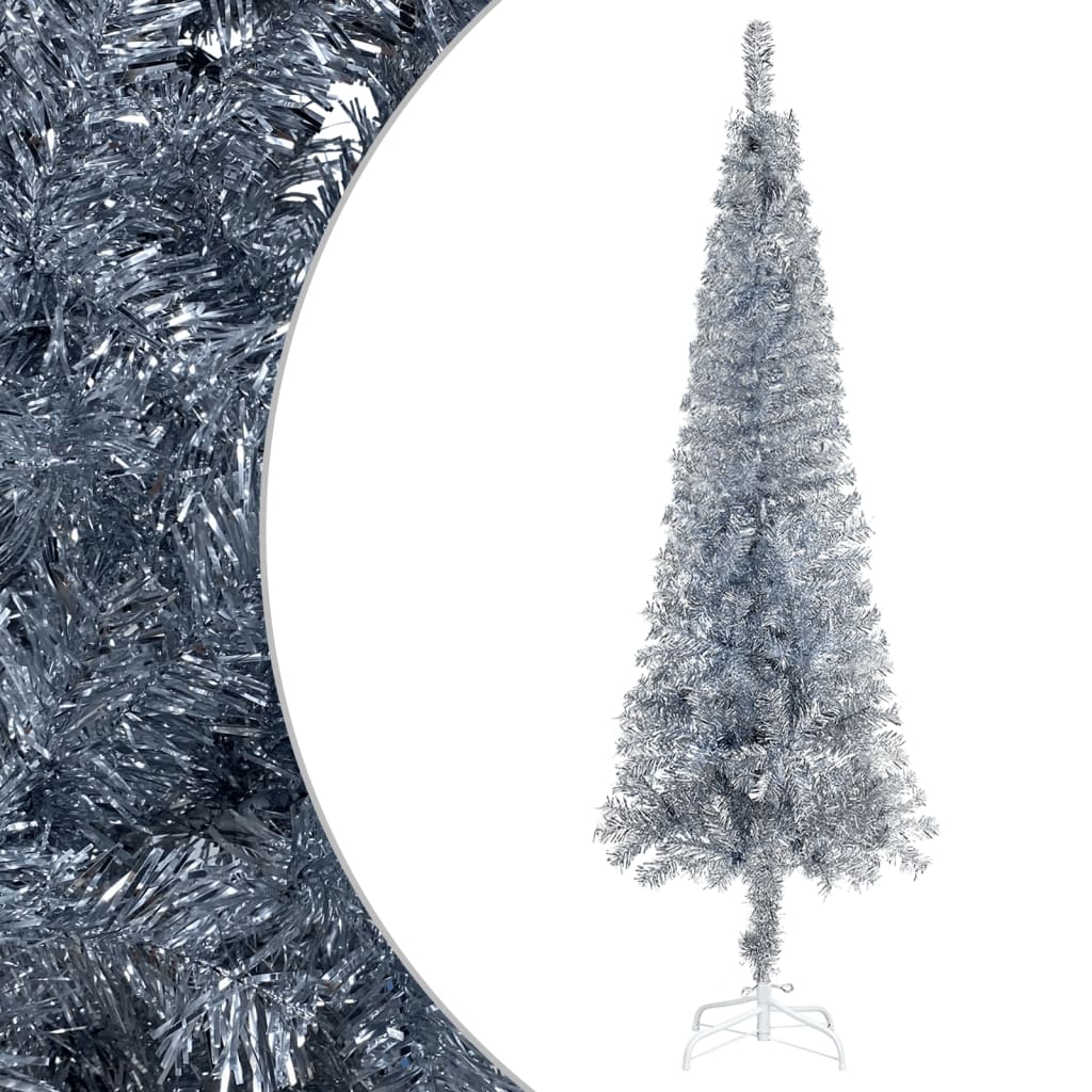 Vidaxl Weihnachtsbaum schmal 180 cm silberfarben