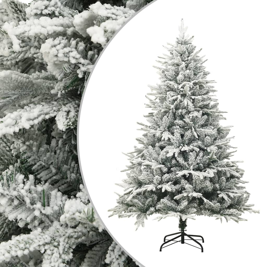 Vidaxl Kunstkerstboom mit Schneeflocken 150 cm PVC und PE Green