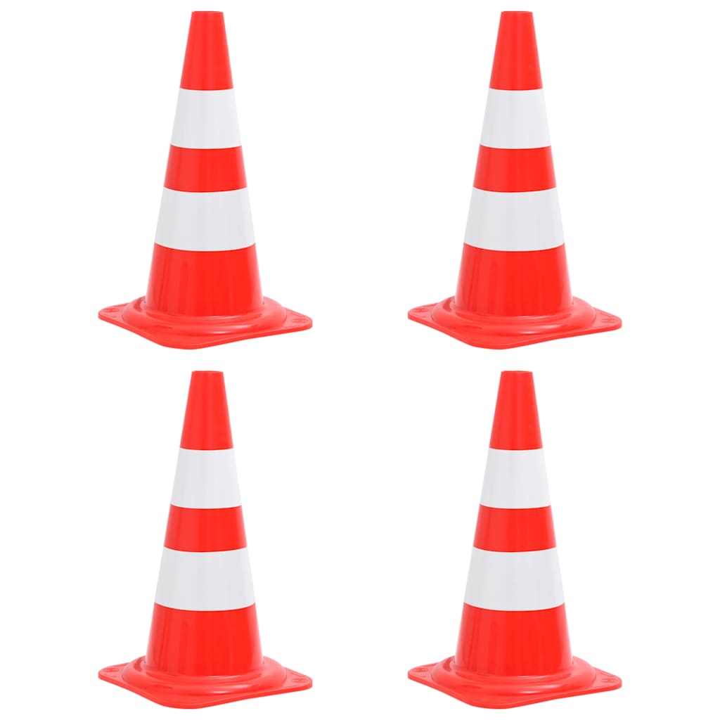 VIDAXL -Verkehrskegel 4 ST reflektiert 50 cm rot und weiß