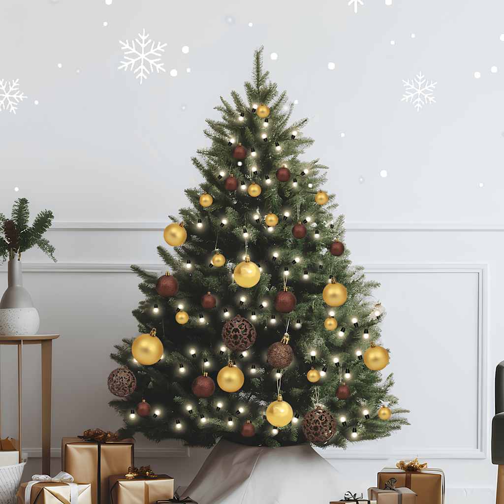 VIDAXL 61-TEIL-Weihnachtsball-Set mit Spitzen- und 150 LEDs Gold und Bronze