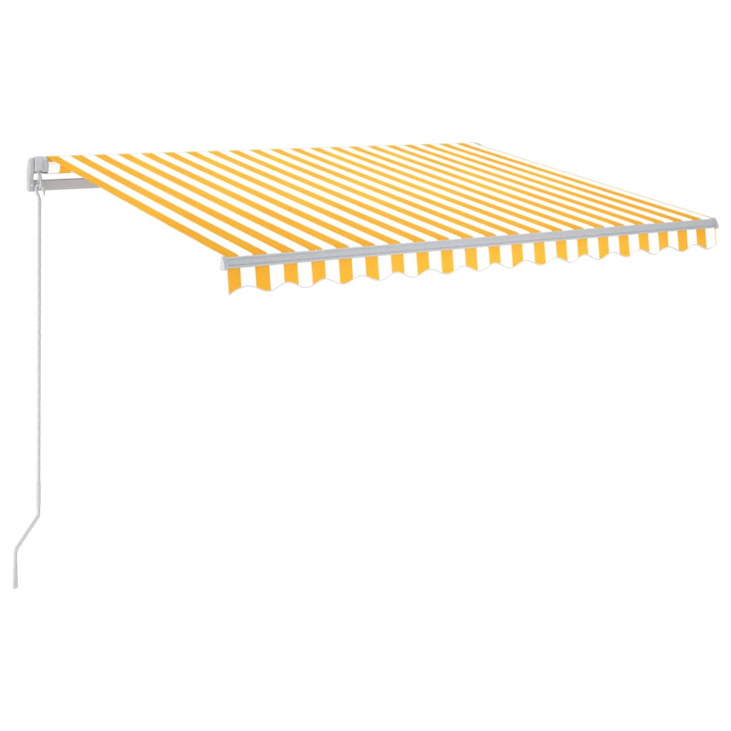 Vidaxl Luifel manuell ausziehbar mit LED 300x250 cm gelb und weiß