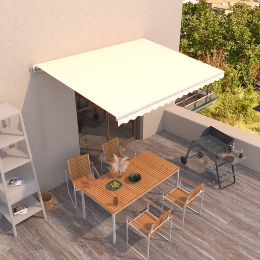 Vidaxl luifel erstreckt sich manuell 400x350 cm cremefarben.