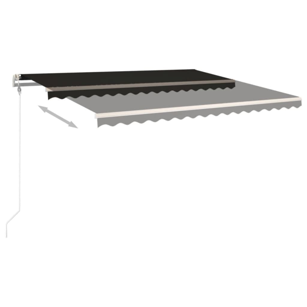 Vidaxl luifel erstreckt sich automatisch 400 x 350 cm Anthrazit -geläutet