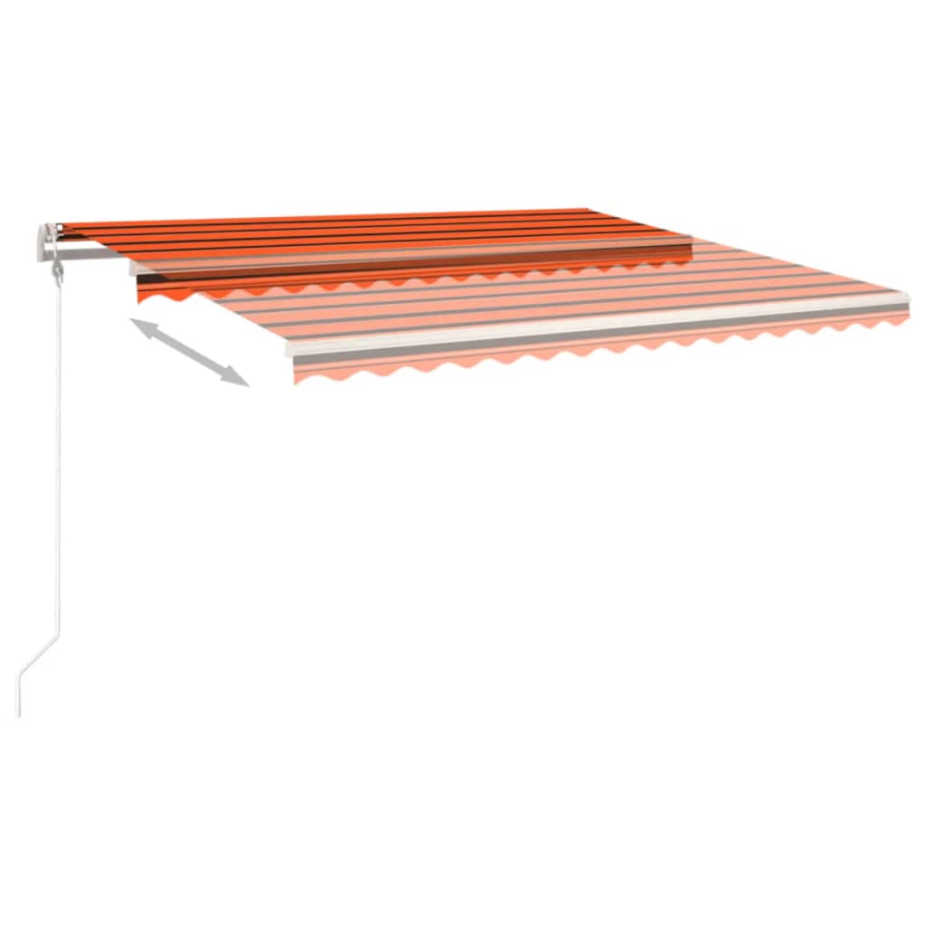 Vidaxl Luifel Automatisch erweiterbar 400x350 cm Orange und Braun