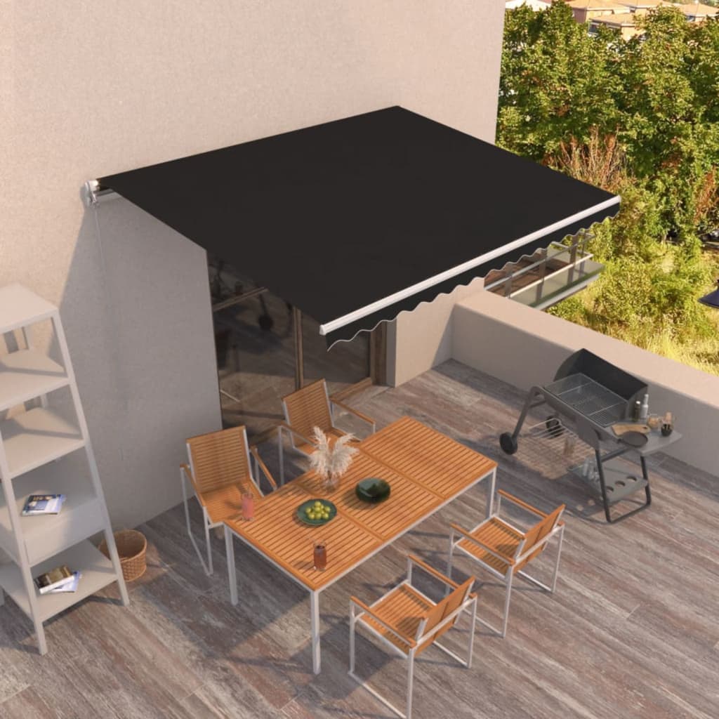 Vidaxl luifel erstreckt sich manuell 450 x 350 cm Anthrazit -ausgelöst