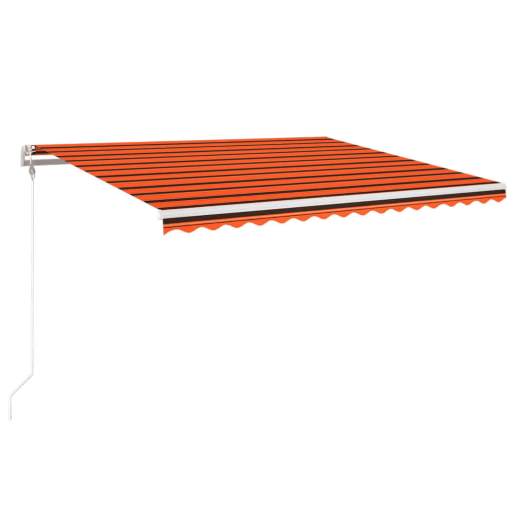 Vidaxl Luifel Automatik mit LED -Windsensor 450x350 cm Orange Braun