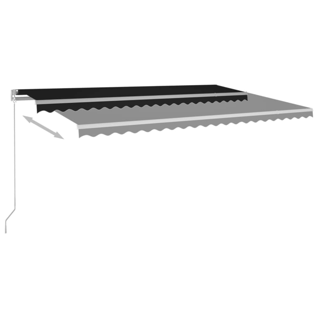 Vidaxl luifel erstreckt sich manuell 500x350 cm Anthrazit -ausgelöst