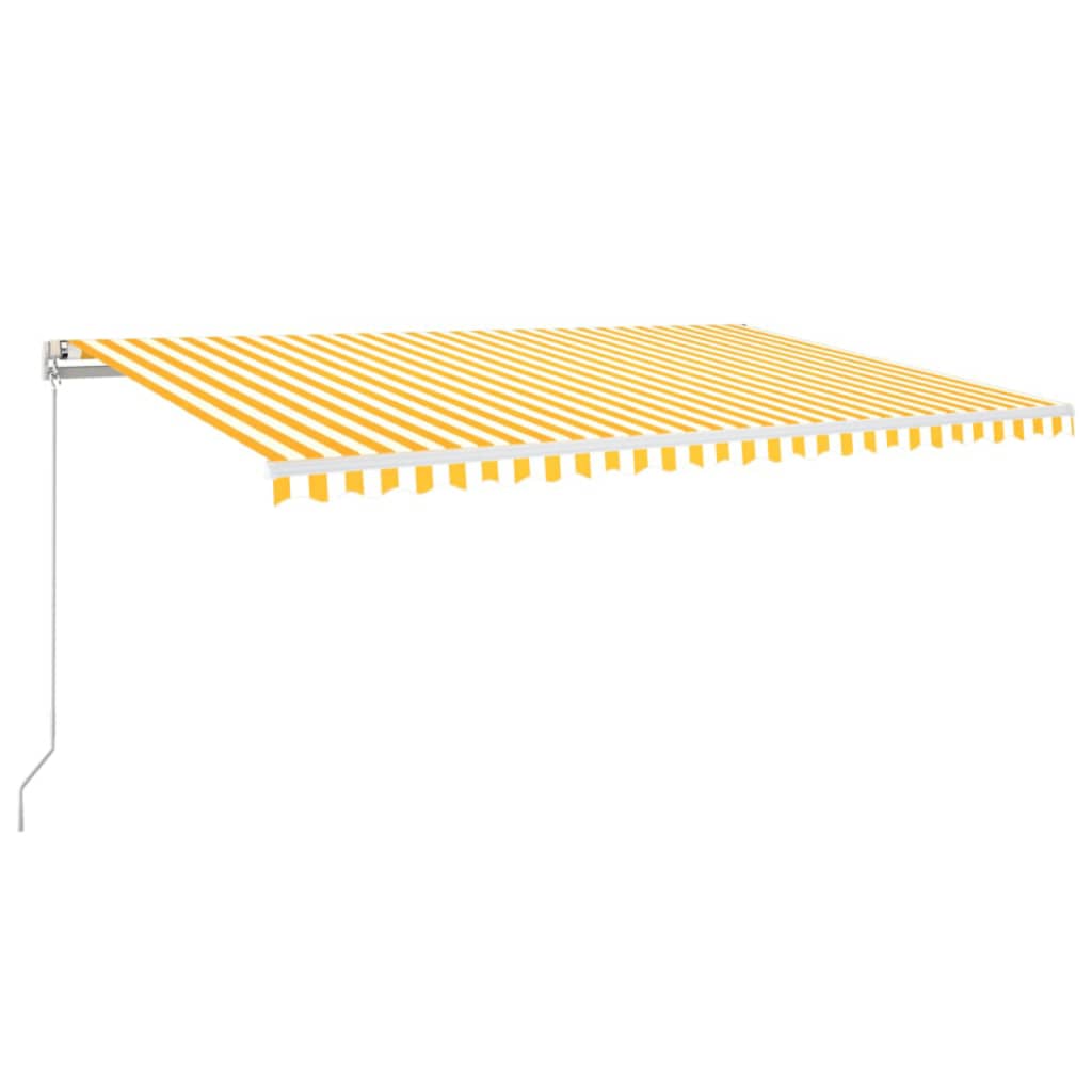 Vidaxl luifel manuell ausziehbar mit LED 500x350 cm gelb und weiß