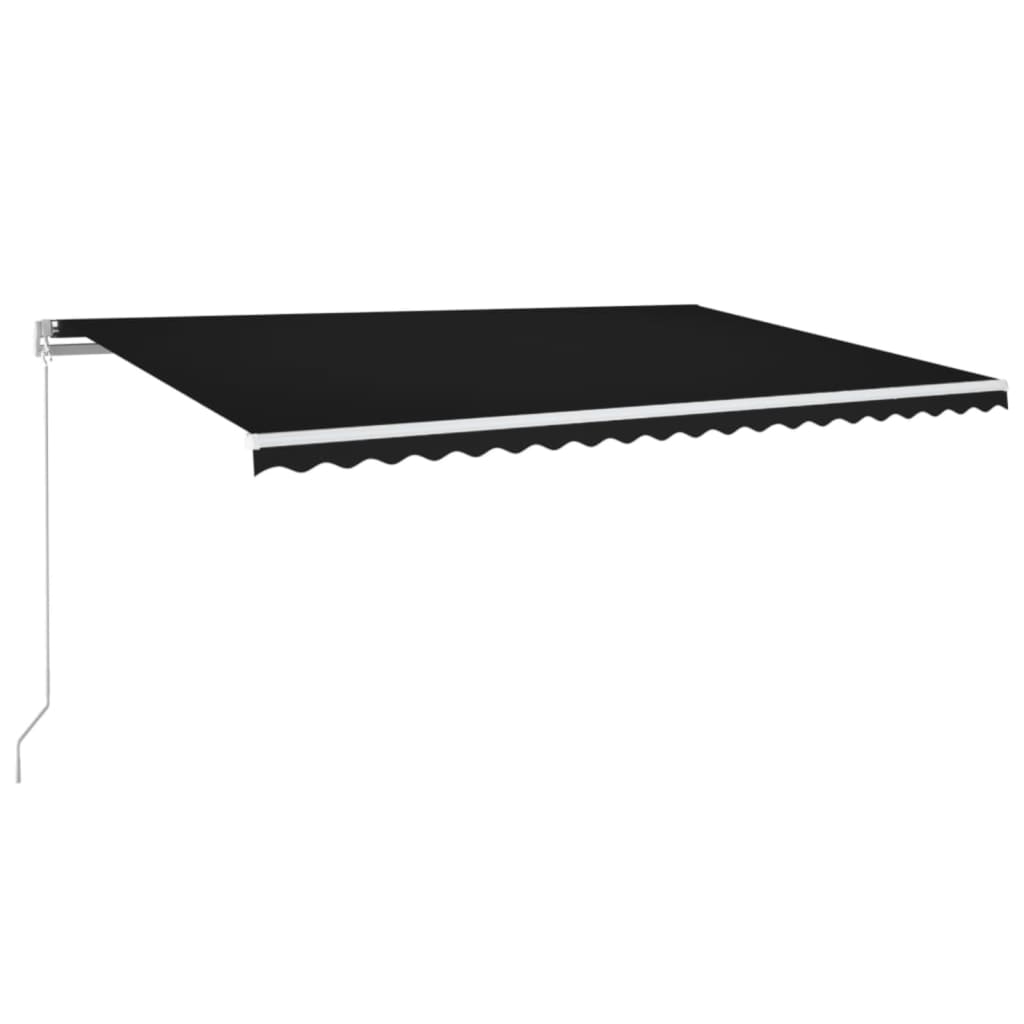 Vidaxl luifel manuell ausziehbar mit LED 500x350 cm Anthrazitfarbe