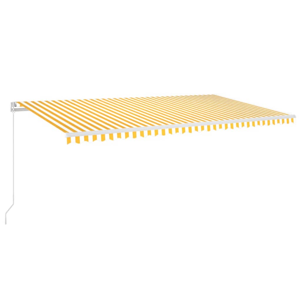 Vidaxl Luifel erstreckt sich manuell 600x350 cm gelb und weiß