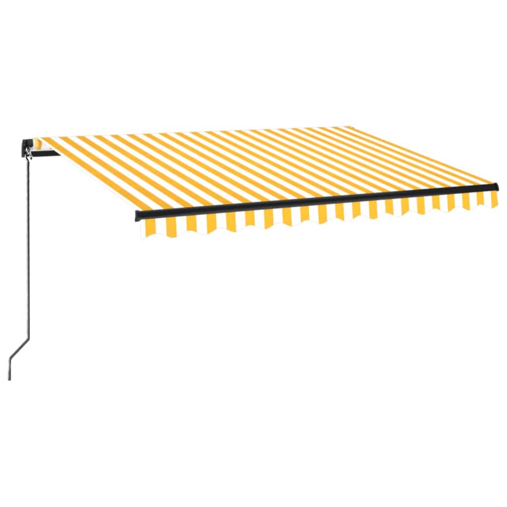 Vidaxl luifel erstreckt sich manuell 350 x 250 cm gelb und weiß