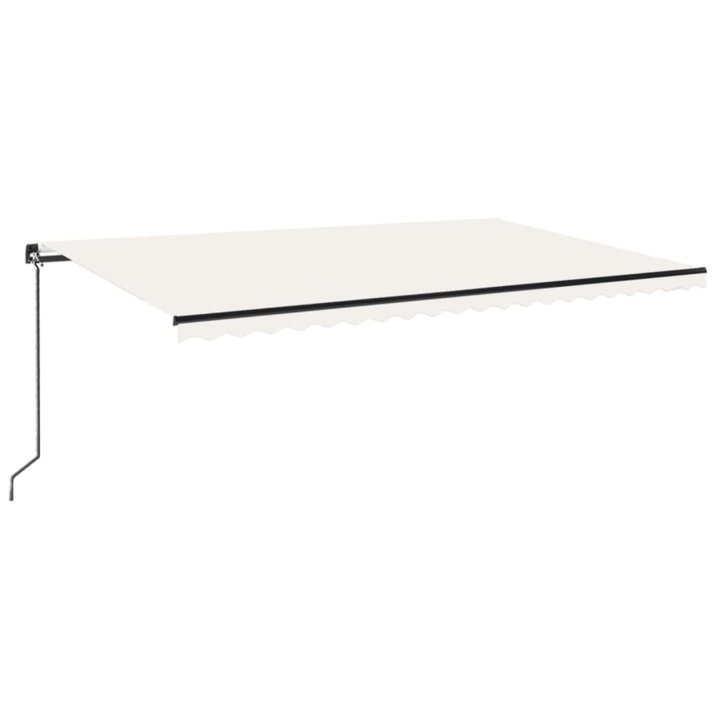 Vidaxl luifel manuell ausziehbar mit LED 500x300 cm cremefarben