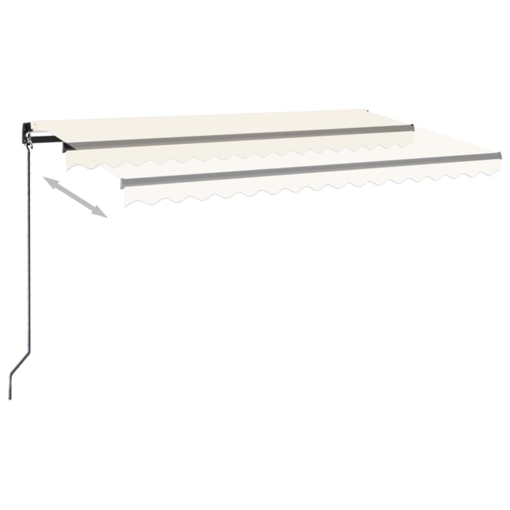 Vidaxl luifel manuell ausziehbar mit LED 400x350 cm cremefarben
