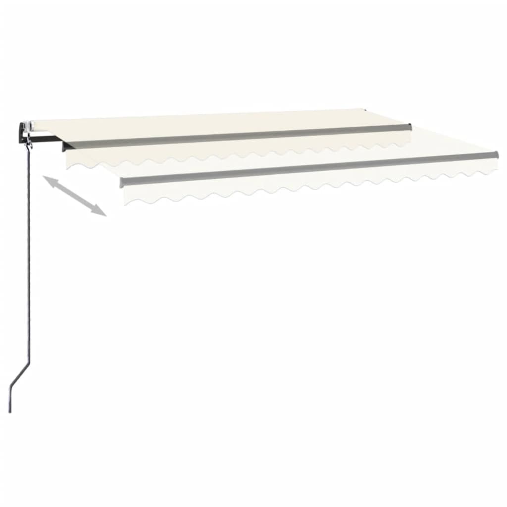 Vidaxl Luifel Automatik mit LED- und Windsensor 450x350 cm Creme Farbe