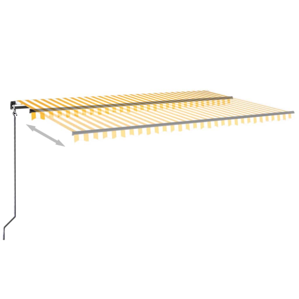 Vidaxl Luifel erstreckt sich manuell 500x350 cm gelb und weiß