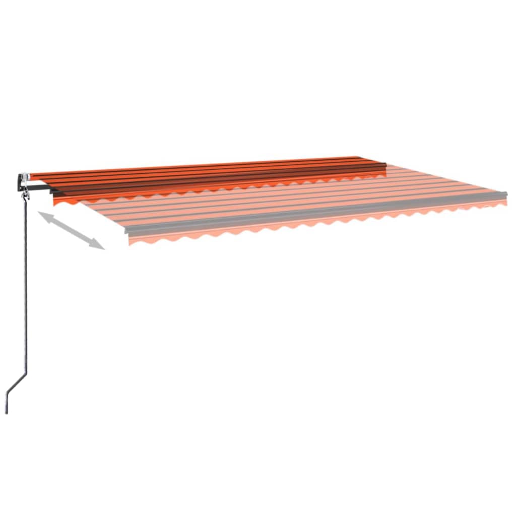 Vidaxl Luifel Automatik mit LED -Windsensor 500x350 cm Orange Braun