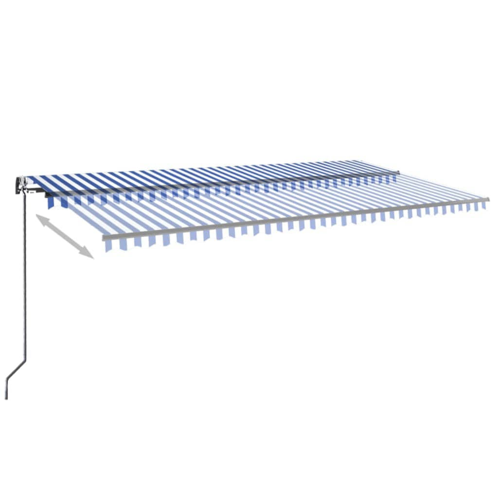 Vidaxl Luifel Automatisch erweiterbar 600x350 cm blau und weiß