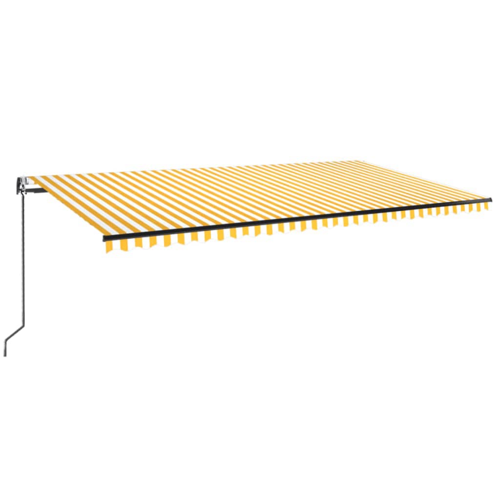 Vidaxl Luifel Automatik mit LED- und Windsensor 600x350 cm gelb und weiß
