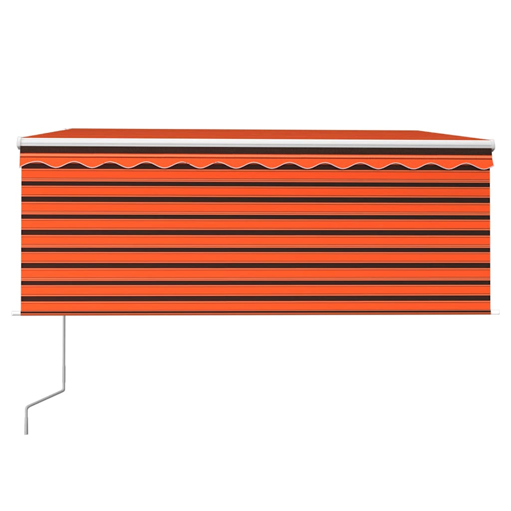 Vidaxl luifel met rolgordijn, led en windsensor 3,5x2,5 m oranje bruin