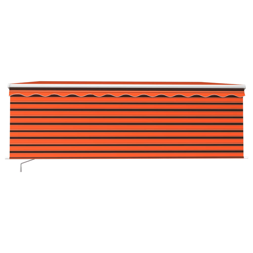 VidaXL Manuell ausziehbare Markise mit Rollo 4x3 m Orangebraun