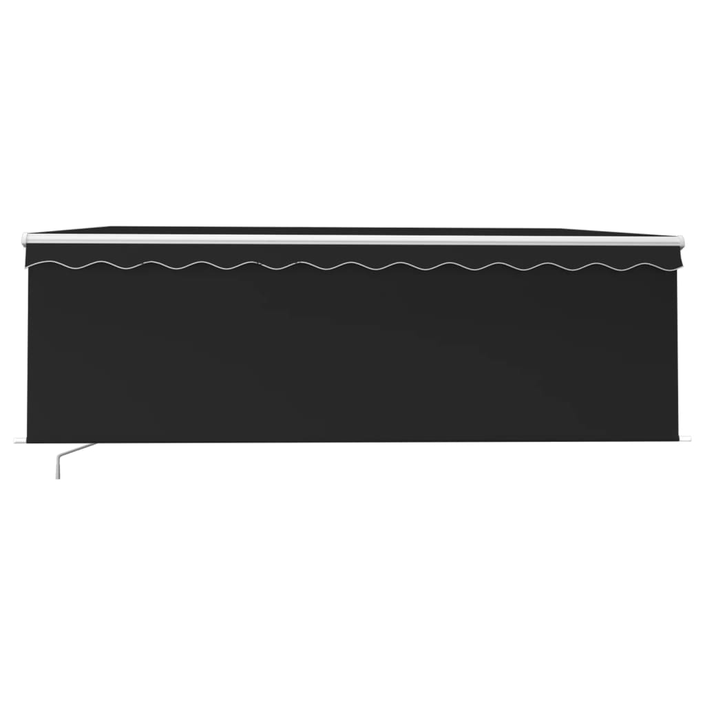 Vidaxl Luifel mit Roller Blind LED 4x3 m Anthrazit manuell ausziehbar