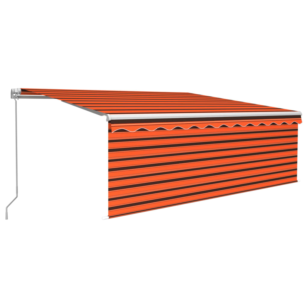 vidaXL Markise manuell ausziehbares Rollo LED 4x3 m Orange Braun