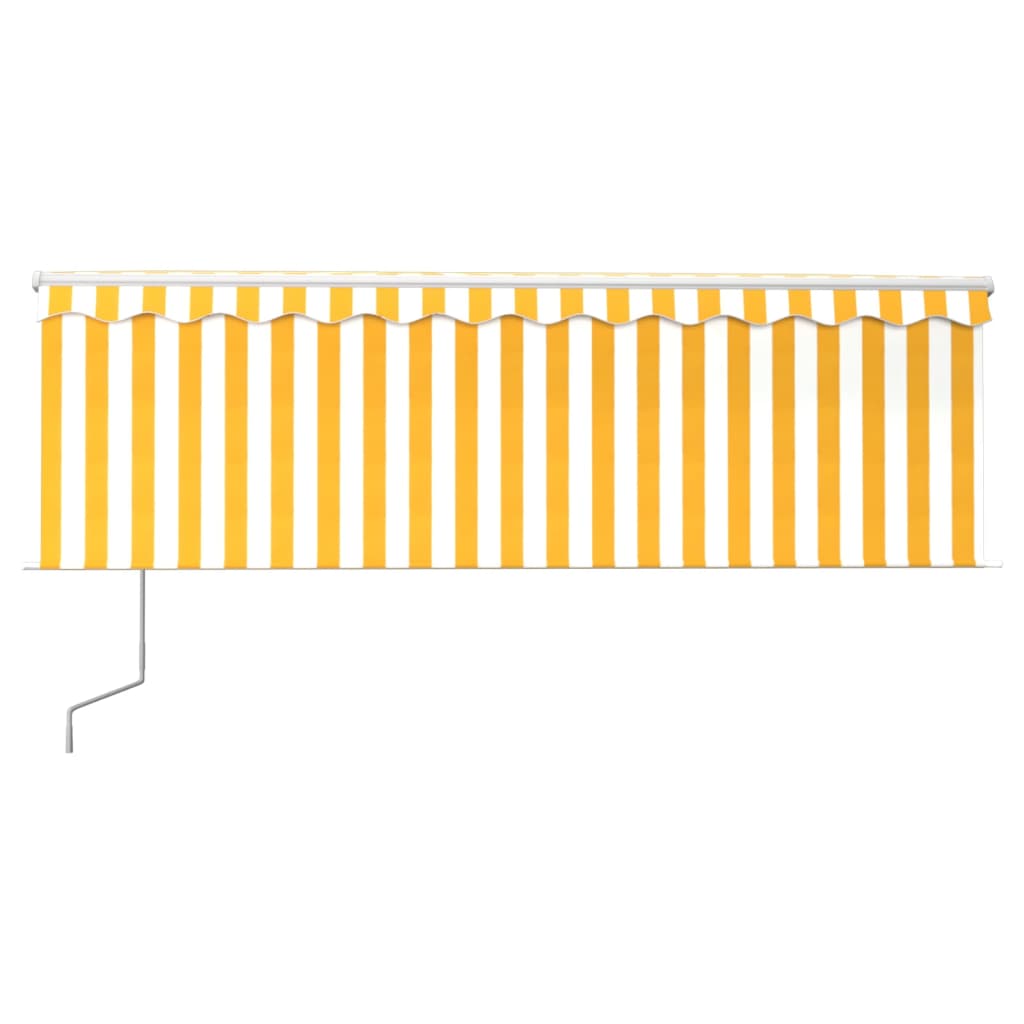 Vidaxl luifel exponierbar mit Roller Blind 4x3 m gelb und weiß