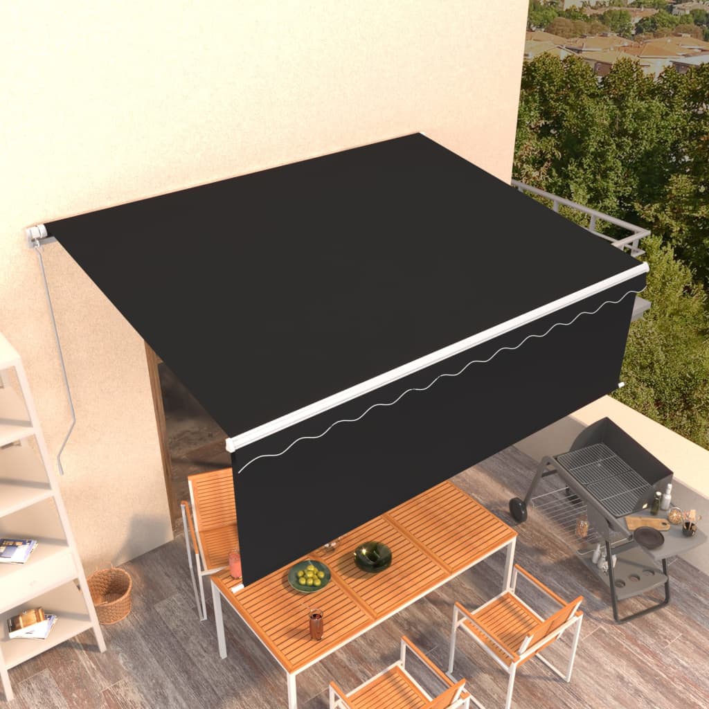 Vidaxl Luifel mit Roller Blind 4,5x3 M Anthrazit manuell ausziehbar