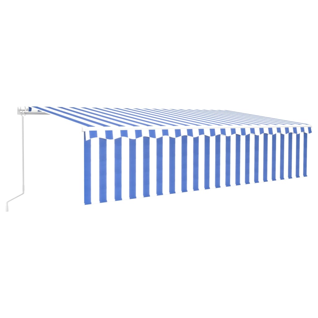 Vidaxl luifel manuell ausziehbar mit Roller Blind 6x3 m blau und weiß