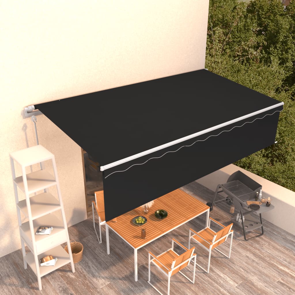 VidaXL Markise automatisch ausziehbar mit Rollo 6x3 m Anthrazit