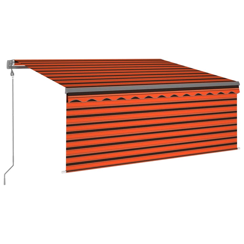 Vidaxl luifel automatisch uittrekbaar rolgordijn 3,5x2,5m oranje bruin