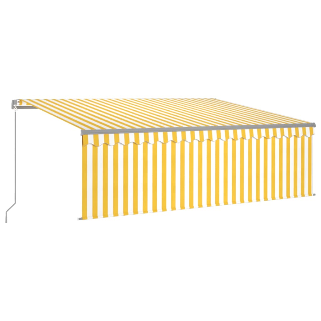 Vidaxl luifel manuell ausziehbar mit Rollerblind -LED 4x3 m gelb Weiß