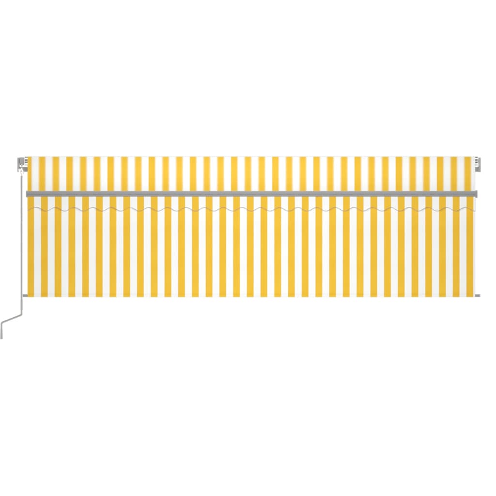 Vidaxl luifel manuell ausziehbar mit Roller Blind 5x3 m gelb und weiß