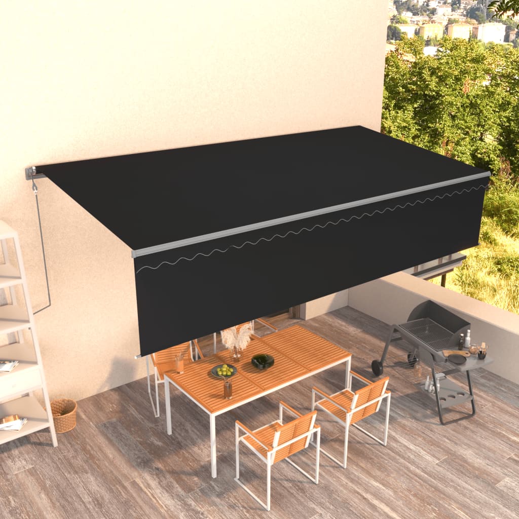 Vidaxl luifel exponierbar mit Roller Blind 6x3 m Anthrazit