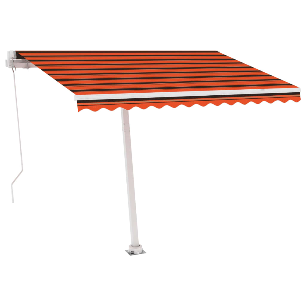 Vidaxl Luifel manuell ausziehbar mit LED 300x250 cm Orange und Braun