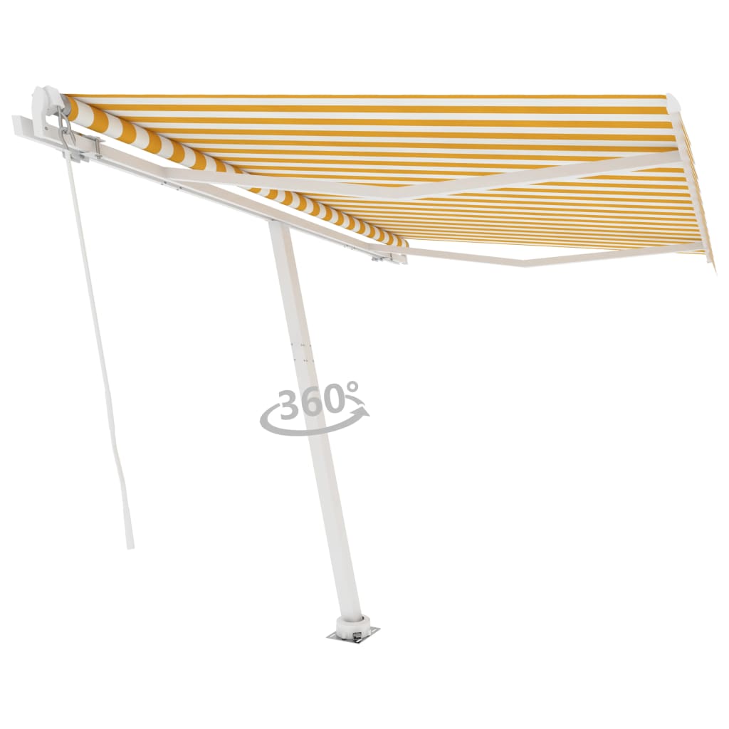 Vidaxl Laifel löst manuell 350x250 cm gelb und weiß aus